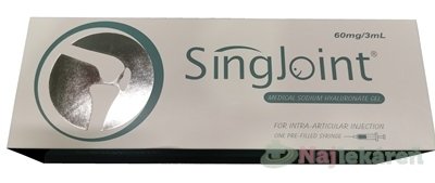 E-shop SingJoint intraartikulárny gél 60 mg s lekárskym hyaluronátom sodným, v predplnenej striekačke 3 ml