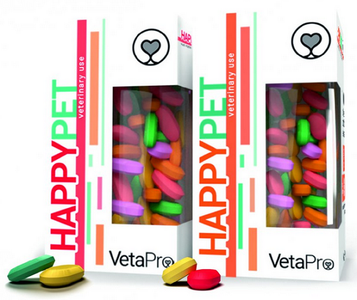 E-shop VetaPro Happy Pet Puppy doplnková minerálna výživa pre šteniatka (4-12 mesiacov) 100tbl