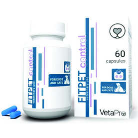 VetaPro Fitpet Control výživový doplnok na zníženie hmotnosti psov a mačiek 60cps