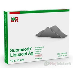 Suprasorb Liquacel Ag Krytie na rany s antimikrobiálnym striebrom, 10 x 10 cm, 10 ks