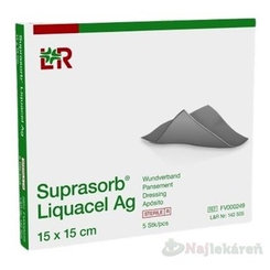 Suprasorb Liquacel Ag Krytie na rany s antimikrobiálnym striebrom, 15 x 15 cm, 5 ks
