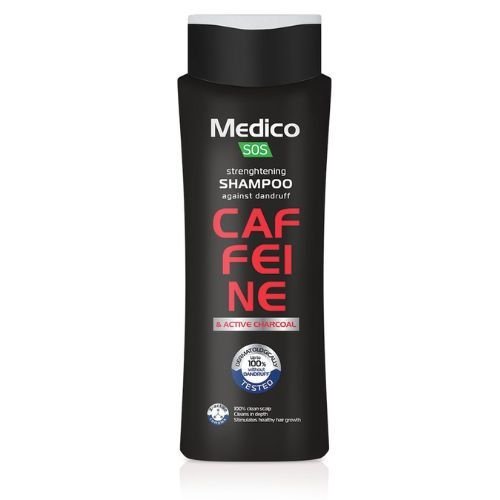 E-shop Posilňujúci šampón proti lupinám s chinínom a aktívnym uhlím Medico SOS 390ml