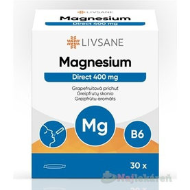 LIVSANE Magnézium Direct 400 mg prášok vo vrecúškach, grapefruitová príchuť, 30 ks