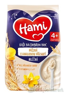 Hami mliečna kaša ryžová s vanilkovou príchuťou na dobrú noc (od ukonč. 4. mesiaca) 210 g