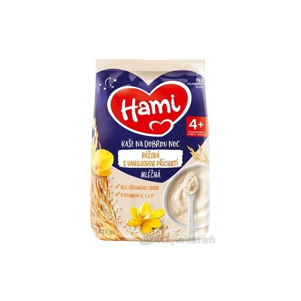 Hami mliečna kaša ryžová s vanilkovou príchuťou na dobrú noc (od ukonč. 4. mesiaca) 210 g