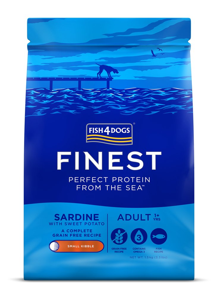 E-shop FISH4DOGS Granule malé pre dospelých psov Finest sardinka so sladkými zemiakmi 1,5kg, 1+