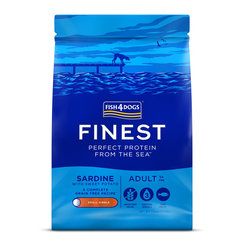FISH4DOGS Granule malé pre dospelých psov Finest sardinka so sladkými zemiakmi 1,5kg, 1+
