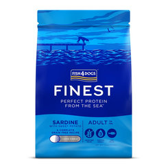 FISH4DOGS Granule veľké pre dospelých psov Finest sardinka so sladkými zemiakmi 1,5kg, 1+