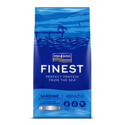 FISH4DOGS Granule veľké pre dospelých psov Finest sardinka so sladkými zemiakmi 12kg,1+