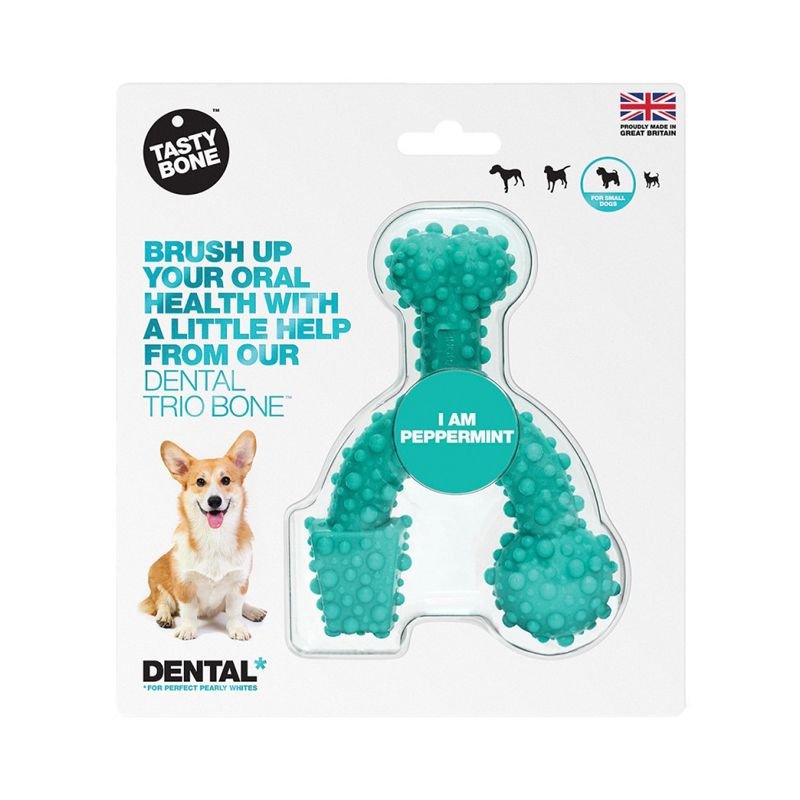 E-shop TASTY BONE Dental trio kostička nylonová pre malých psov - Peppermint