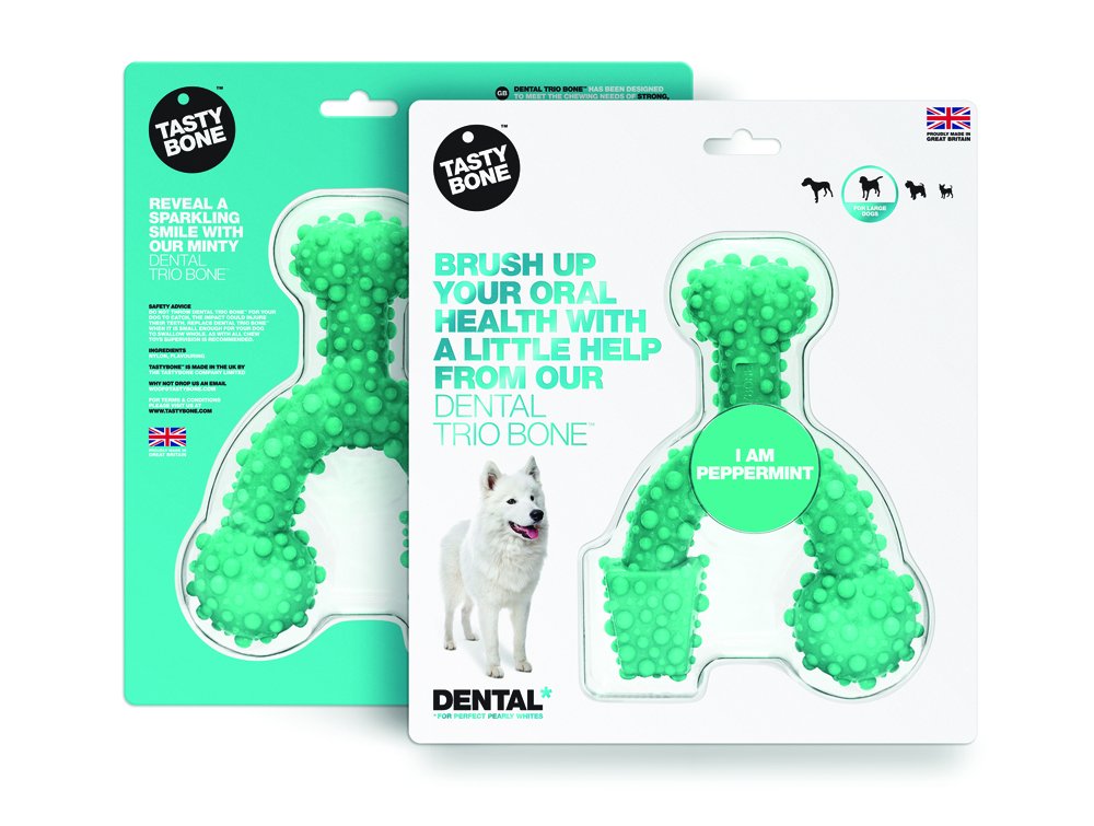 E-shop TASTY BONE Dental trio kostička nylonová pre veľkých psov - Peppermint
