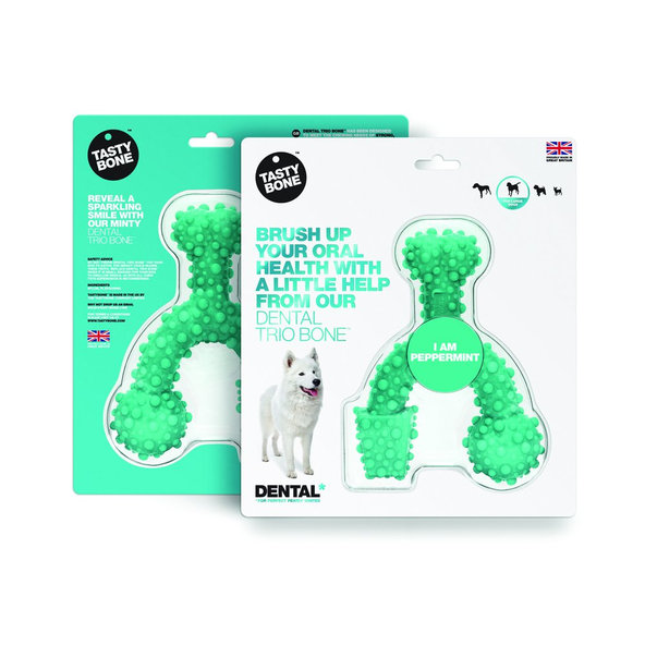 TASTY BONE Dental trio kostička nylonová pre veľkých psov  - Peppermint