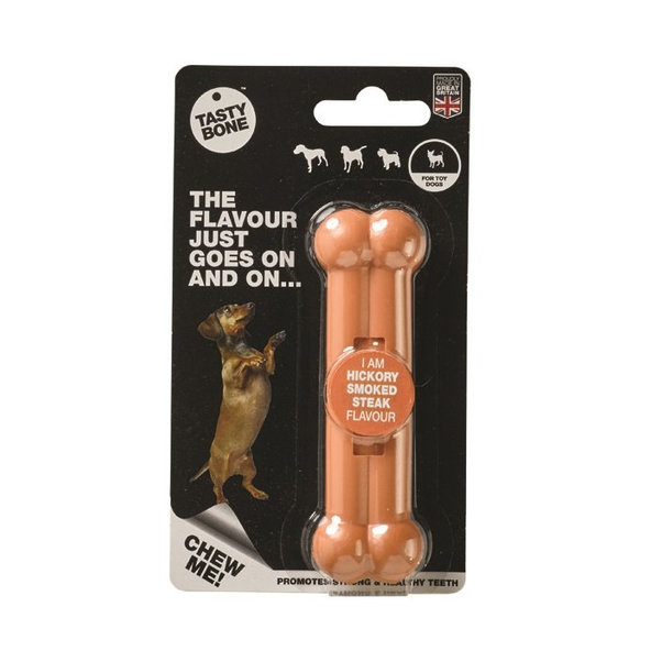 TASTY BONE Kostička nylonová pre extra malých psov - Údený steak Hickory