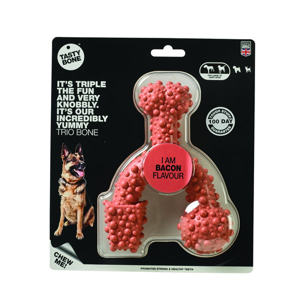 TASTY BONE Kostička nylonová trio pre veľkých psov - Slanina