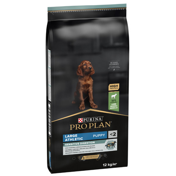Proplan MO Dog Opti Digest Puppy Large Athletic Sensitive Digestion jahňa granule pre šteňatá 12kg