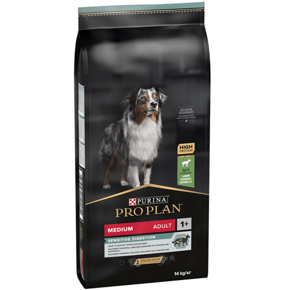 ProPlan MO Dog Opti Digest Adult Medium Sensitive Digestion jahňa granule pre psy 14kg