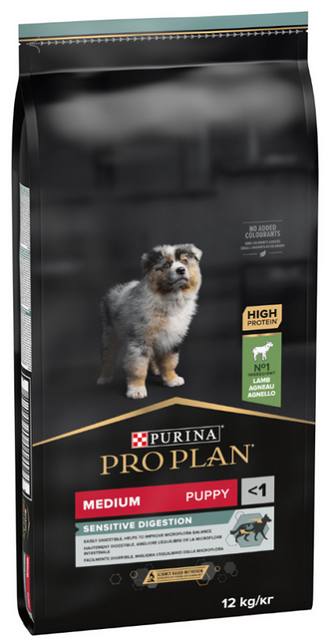 E-shop ProPlan MO Dog Opti Digest Puppy Medium Sensitive Digestion jahňa granule pre psy 12kg