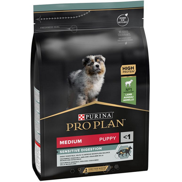 ProPlan MO Dog Opti Digest Puppy Medium Sensitive Digestion jahňa granule pre psy 3kg