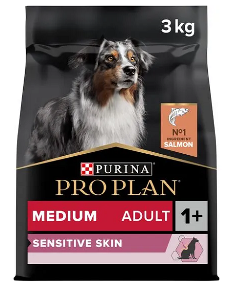 E-shop ProPlan MO Dog Opti Derma Adult Medium Sensitive Skin losos granule pre psy 3kg