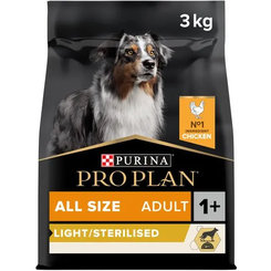 Proplan MO Dog Opti Weight Adult All Size Light/Sterilised kura granule pre psy 3kg