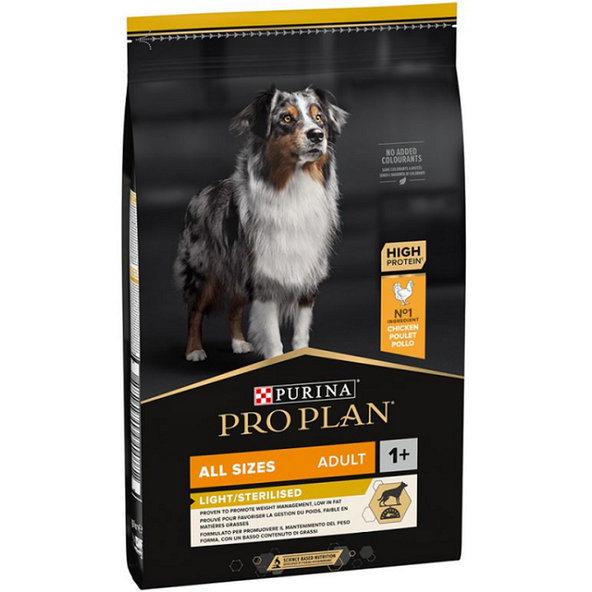 Proplan MO Dog Opti Weight Adult All Size Light/Sterilised kura granule pre psy 14kg