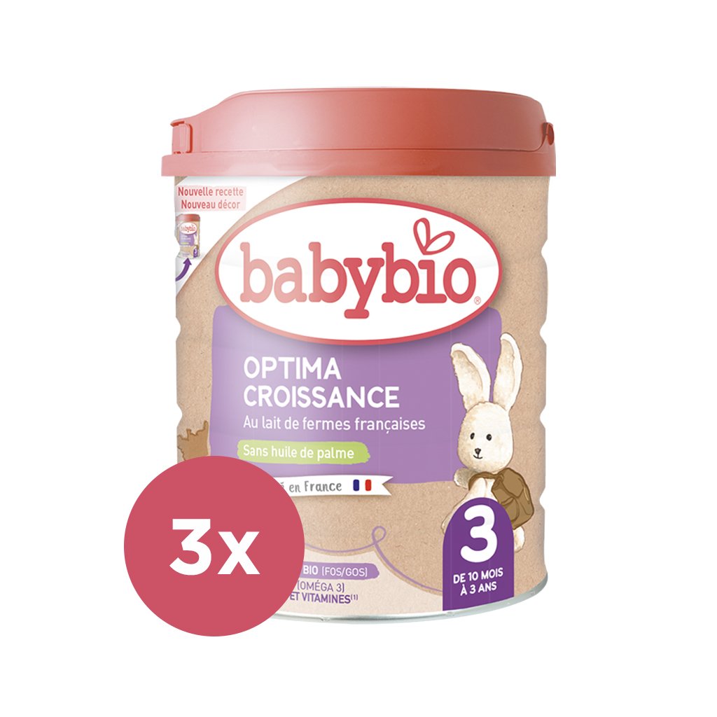 E-shop 3x BABYBIO OPTIMA 3 Croissance dojčenské bio mlieko 800 g