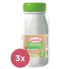 6x BABYBIO Croissance 3 tekuté dojčenské bio mlieko 0,25 l