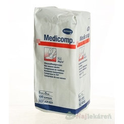 MEDICOMP kompres z netkaného textilu, nesterilný (5x5 cm) 100ks