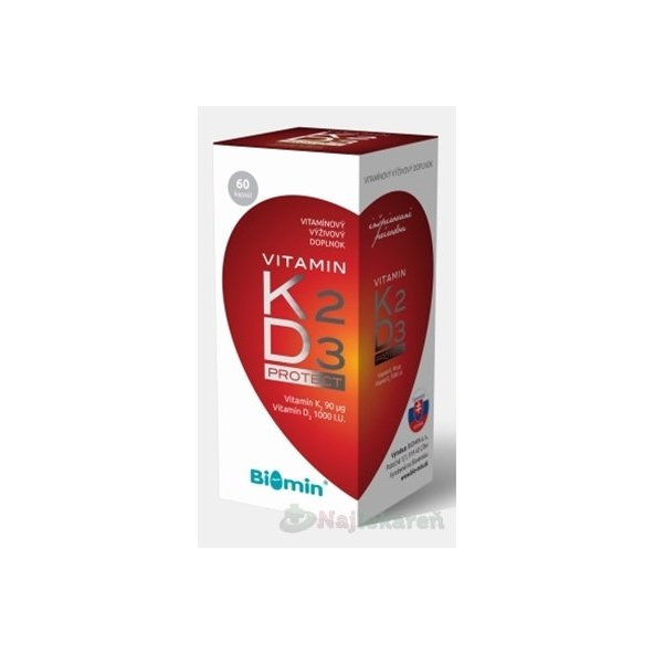 BIOMIN VITAMIN K2 + D3 PROTECT, 60 ks