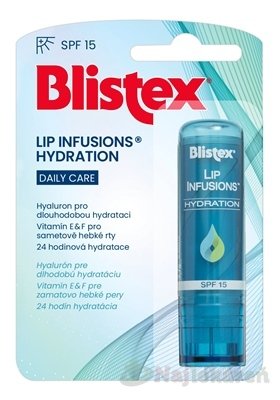 E-shop Blistex LIP INFUSIONS HYDRATION SPF 15 balzam na pery, tyčinka 3,7 g