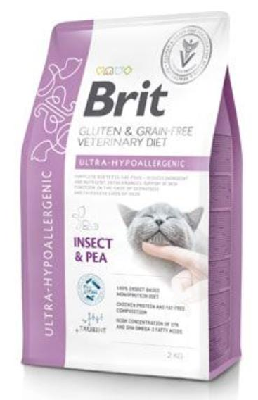 E-shop Brit Veterinary Diets GF cat Ultra-hypoallergenic granule pre mačky 2kg