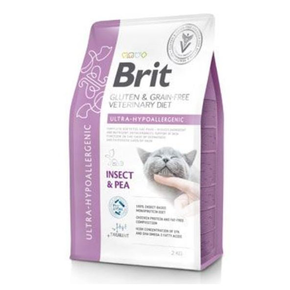 Brit Veterinary Diets GF cat Ultra-hypoallergenic granule pre mačky 2kg