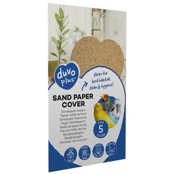 Podložka DUVO+ z brúsneho papiera do vtáčej klietky S 8ks/bal. 21x35cm
