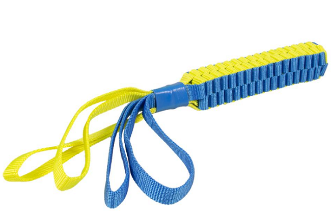 E-shop Hračka DUVO+ tyč ťažná nylonová modrožltá pre psy, L 50x3cm