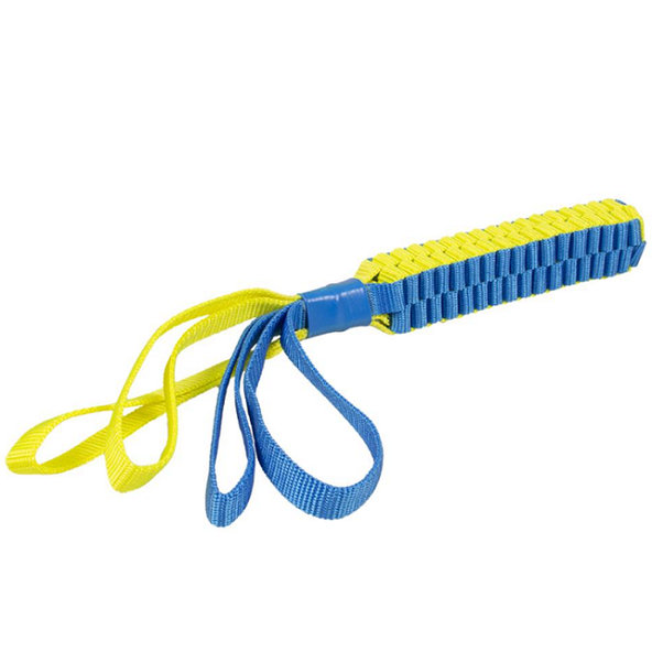 Hračka DUVO+ tyč ťažná nylonová modrožltá pre psy, S 30x3cm