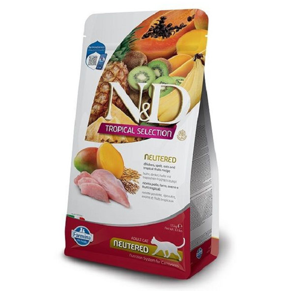 Farmina N&D cat TROPICAL SELECTION (AG) adult, neutered, lamb granule pre mačky 4kg+1kg