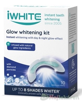 E-shop iWHITE GLOW Sada na bielenie zubov aplikátory s prírodnými prísadami a diamantovými časticami 10 ks