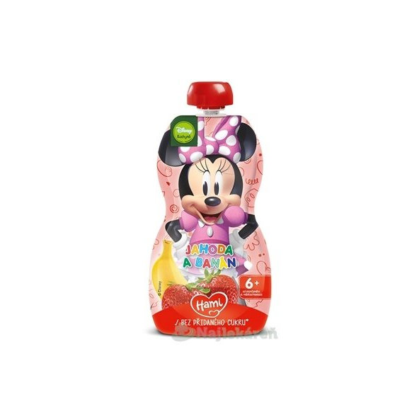 Hami Disney Minnie kapsička JAHODA A BANÁN pasterizovaný ovocno-zeleninový príkrm (od 6. mes.) 110 g