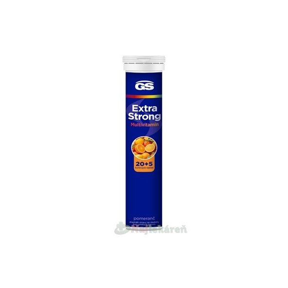 GS Extra Strong Multivitamin šumivé tablety príchuť pomaranč 20+5 tabliet