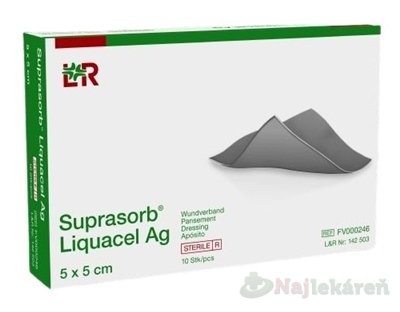 E-shop Suprasorb Liquacel Ag Krytie na rany s antimikrobiálnym striebrom, 5 x 5 cm, 10 ks