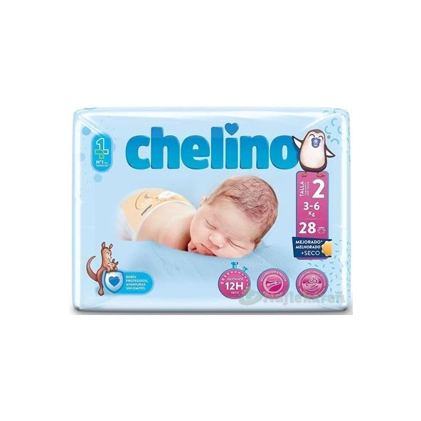 CHELINO T2 detské plienky (3-6 kg) s dermo ochranou 28 ks