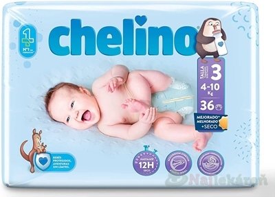 E-shop CHELINO T3 detské plienky (4-10 kg) s dermo ochranou 36 ks