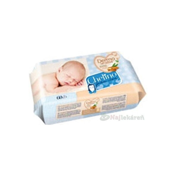 CHELINO Vlhčené obrúsky pre deti, s nechtíkovým extraktom, vitamín A a E 60 ks