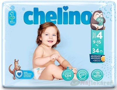 E-shop CHELINO T4 detské plienky (9-15 kg) s dermo ochranou 34 ks