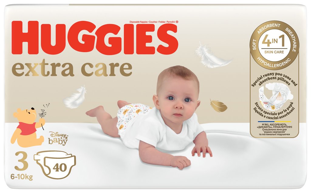 E-shop HUGGIES® Plienky jednorázové Extra Care 3 (6-10 kg) 40 ks