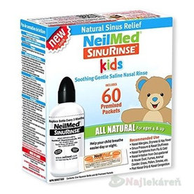 NeilMed SINUS RINSE Kids fľaška + vrecúška 60 kusov, na hygienu nosa, 1 set