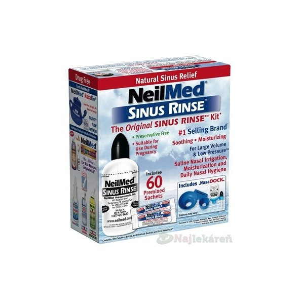 NeilMed SINUS RINSE Original Kit fľaška + vrecúška, na hygienu nosa, 1 set 60 kusov