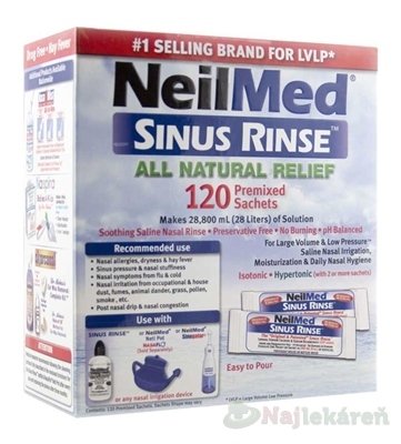 E-shop NeilMed SINUS RINSE Natural vrecúška (morská soľ), na hygienu nosa, 120 ks