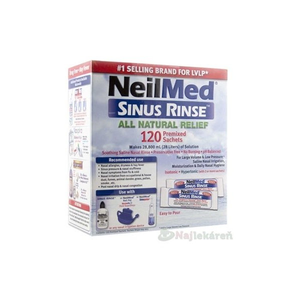 NeilMed SINUS RINSE izotonický vrecúška na hygienu nosa 120 ks