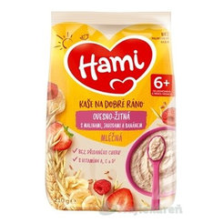 Hami mliečna kaša ovseno - ražná na dobré ráno s malinami, jahodami a banánom (od 6. mesiaca) 210 g